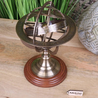 Ponnur Large Brass Armillary Sphere Ornament - 30cm Decorative Desk Piece