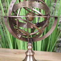 Ponnur Large Brass Armillary Sphere Ornament - 30cm Decorative Desk Piece