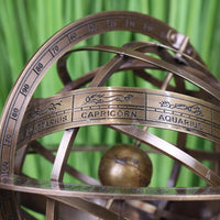 Ponnur Large Brass Armillary Sphere Ornament - 30cm Decorative Desk Piece