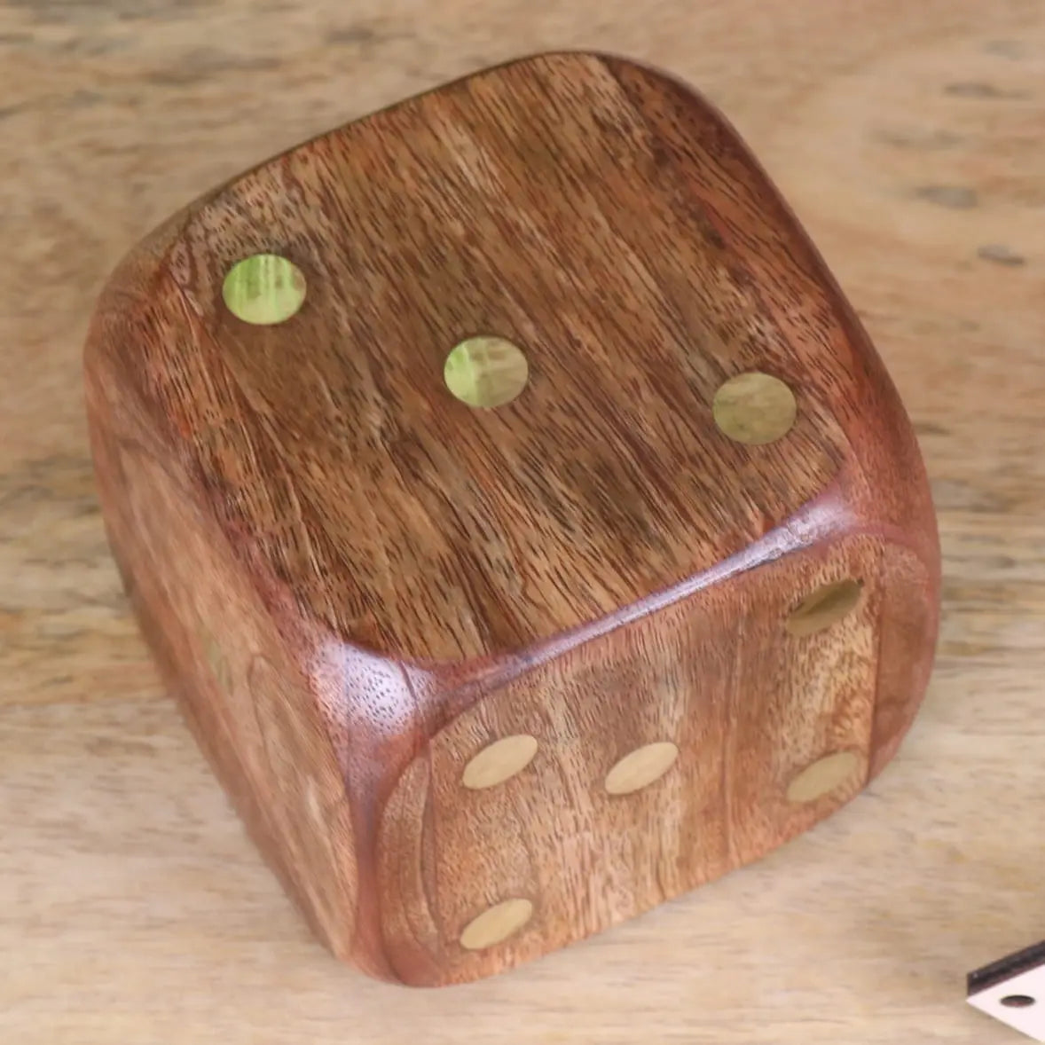 Aravali Premium Large Wooden Dice - 8cm Rustic Decor Piece