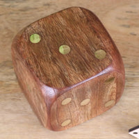Aravali Premium Large Wooden Dice - 8cm Rustic Decor Piece