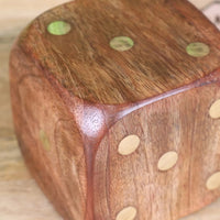 Aravali Premium Large Wooden Dice - 8cm Rustic Decor Piece