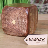 Aravali Premium Large Wooden Dice - 8cm Rustic Decor Piece