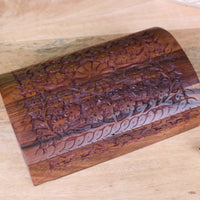 Aipur Sheesham Wood Hand-Carved Treasure Chest Box with Velvet Lining