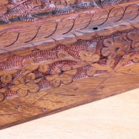 Aipur Sheesham Wood Hand-Carved Treasure Chest Box with Velvet Lining