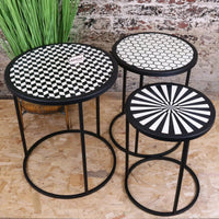 Chinta Modern Black Round Nesting Side Tables