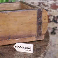 Rustic Vintage Brick Mould Planter - Unique Wood and Metal Décor Piece