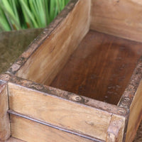 Rustic Vintage Brick Mould Planter - Unique Wood and Metal Décor Piece