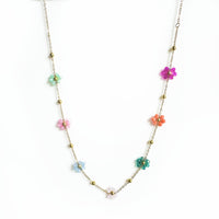 Lucy Multicoloured Beaded Flower Necklace