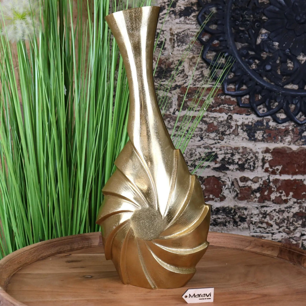 Bedi Metal Gold Swirl Vase 48cm – Modern Elegance for Your Home