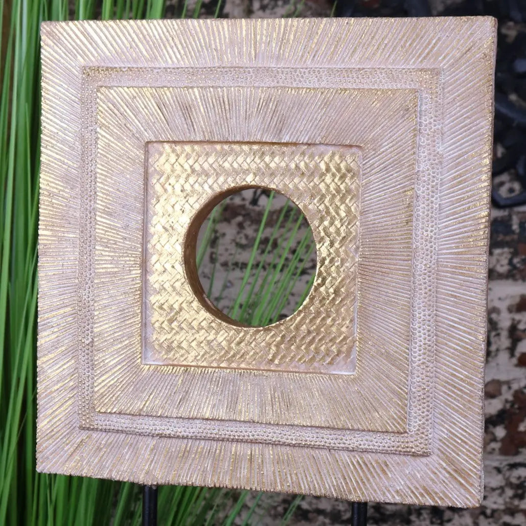 Kudi Luxury Gold Home Ornament Square Shape 38cm