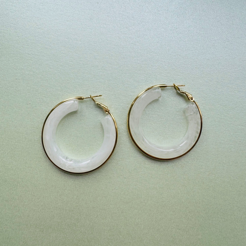 Oreilia Whi Semi Transparent Hoop Earrings
