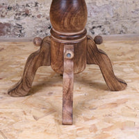 Alia Square Pedestal Large Side Table Hand Carved