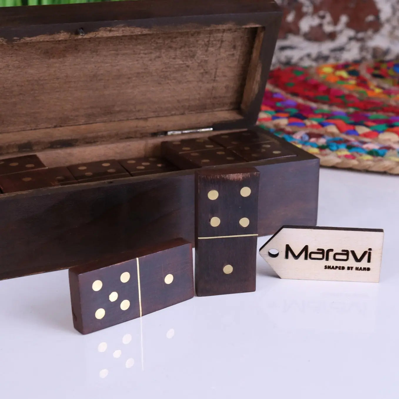 Mera Wooden Domino Set with Storage Box