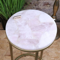 Bela Rose Quartz Side Table