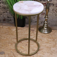 Bela Rose Quartz Side Table
