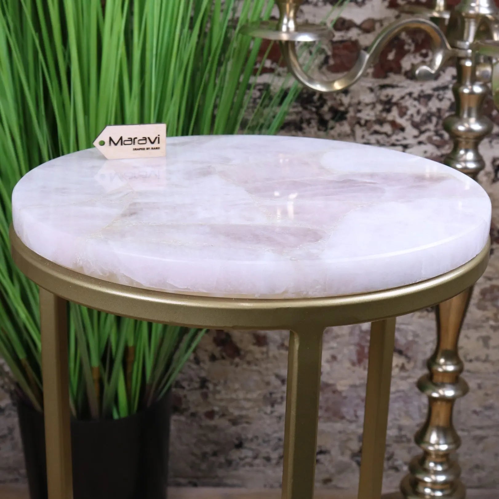 Bela Rose Quartz Side Table