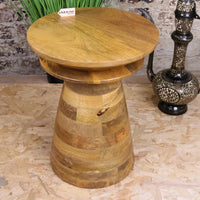Tura Conical Mango Wood Side Table