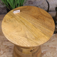 Tura Conical Mango Wood Side Table