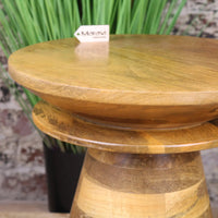 Tura Conical Mango Wood Side Table