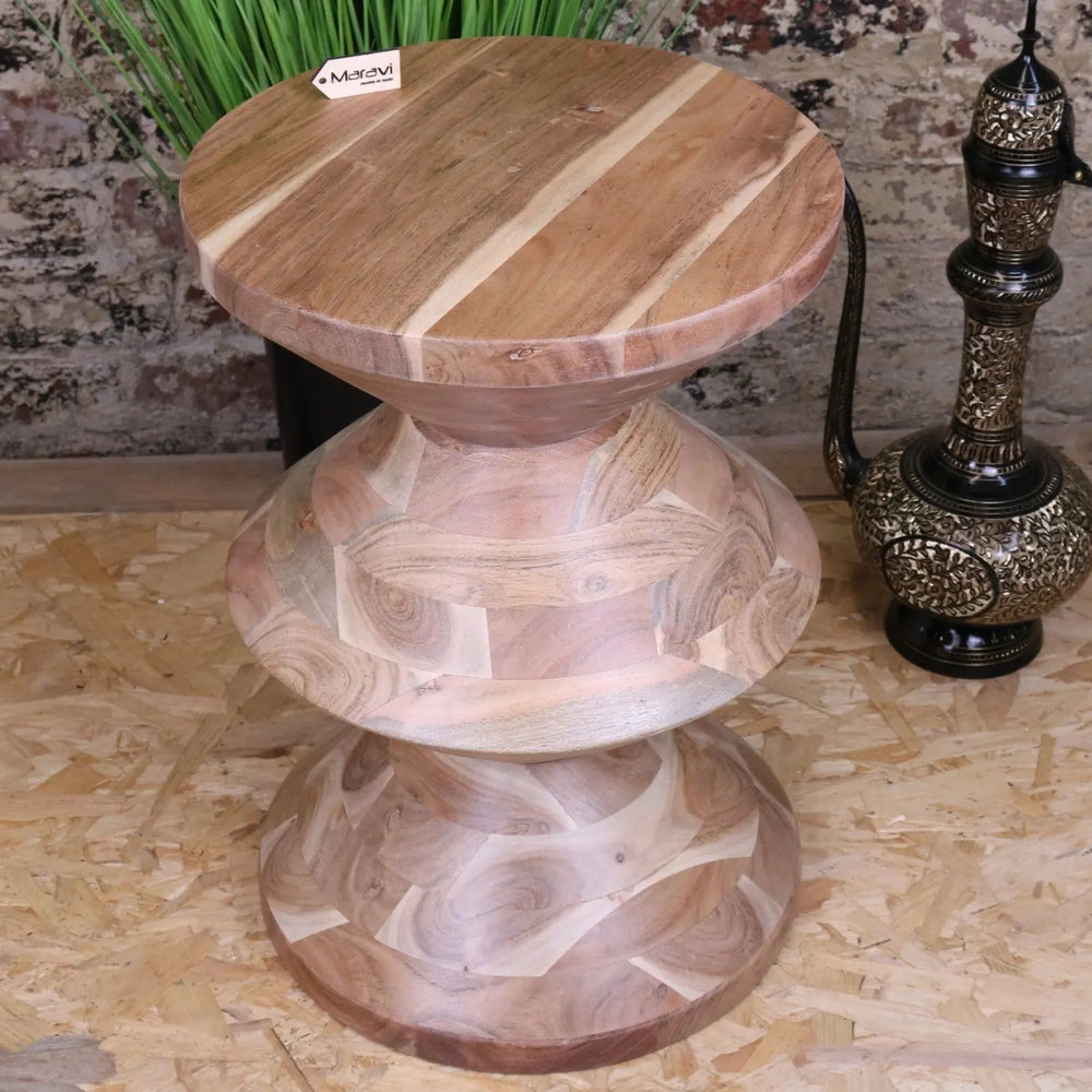 Ujha Totem Side Table Acacia Wood