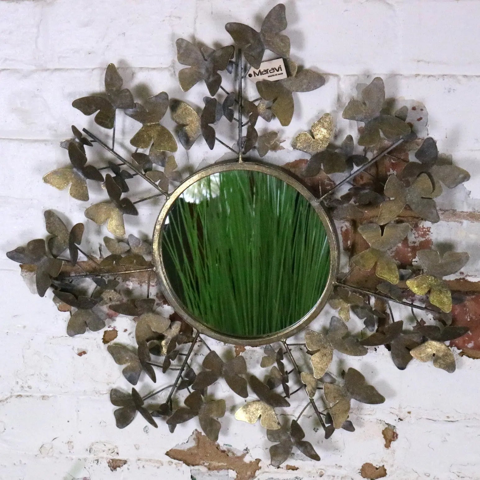 Eklora Butterfly Wall Mirror with Gold Surround - 52cm Decorative Accent