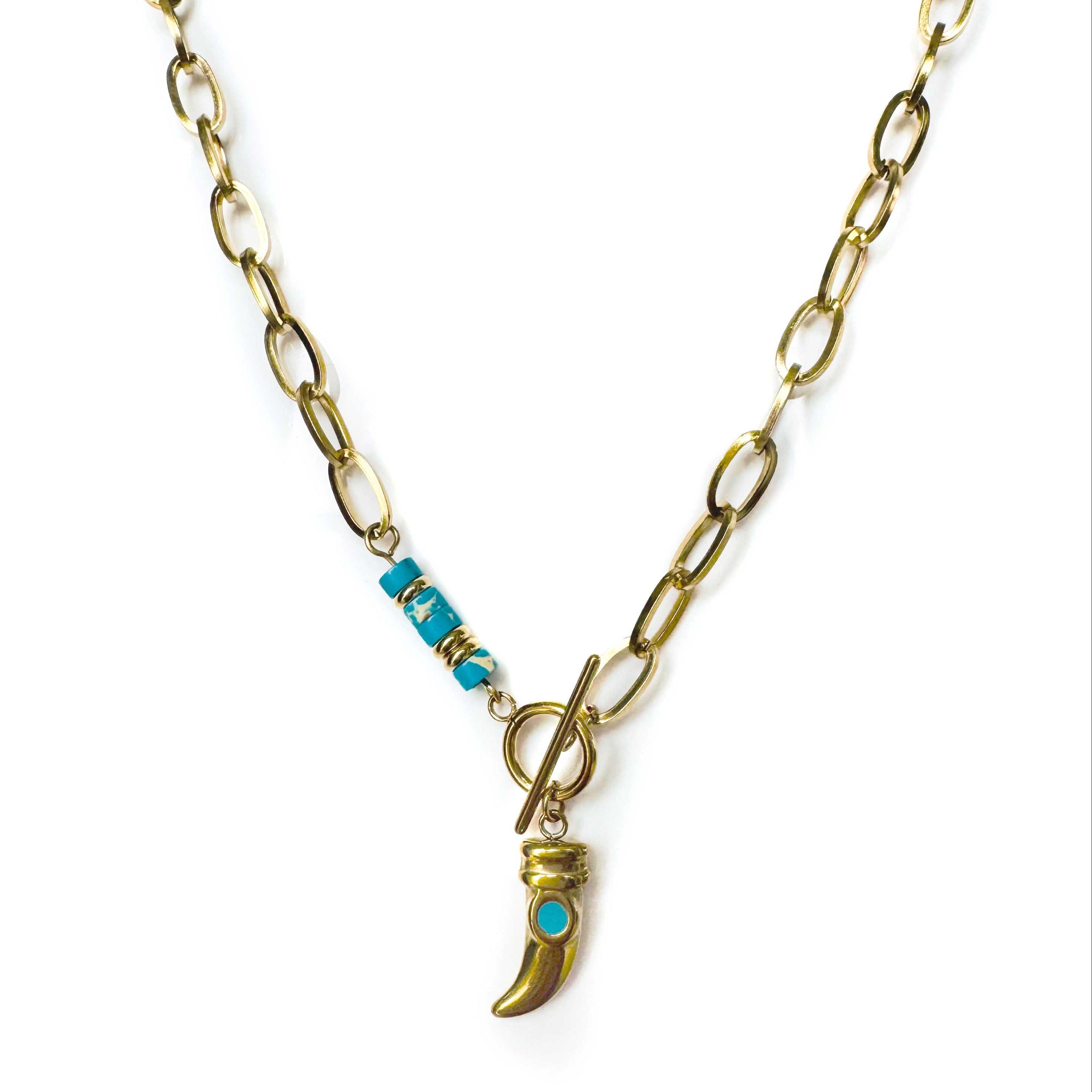 Kiana 18k Gold Plated T Bar Pedant Necklace