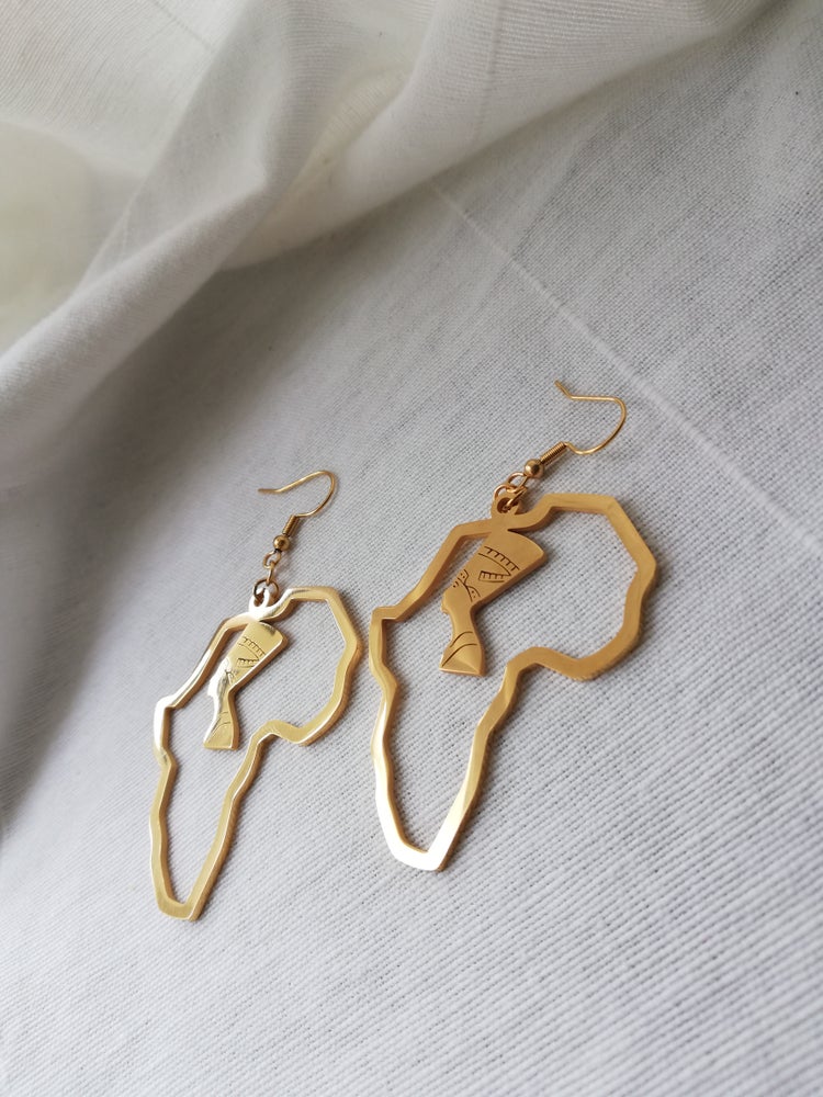 Queen Nefertiti Africa Earrings- Gold/Silver