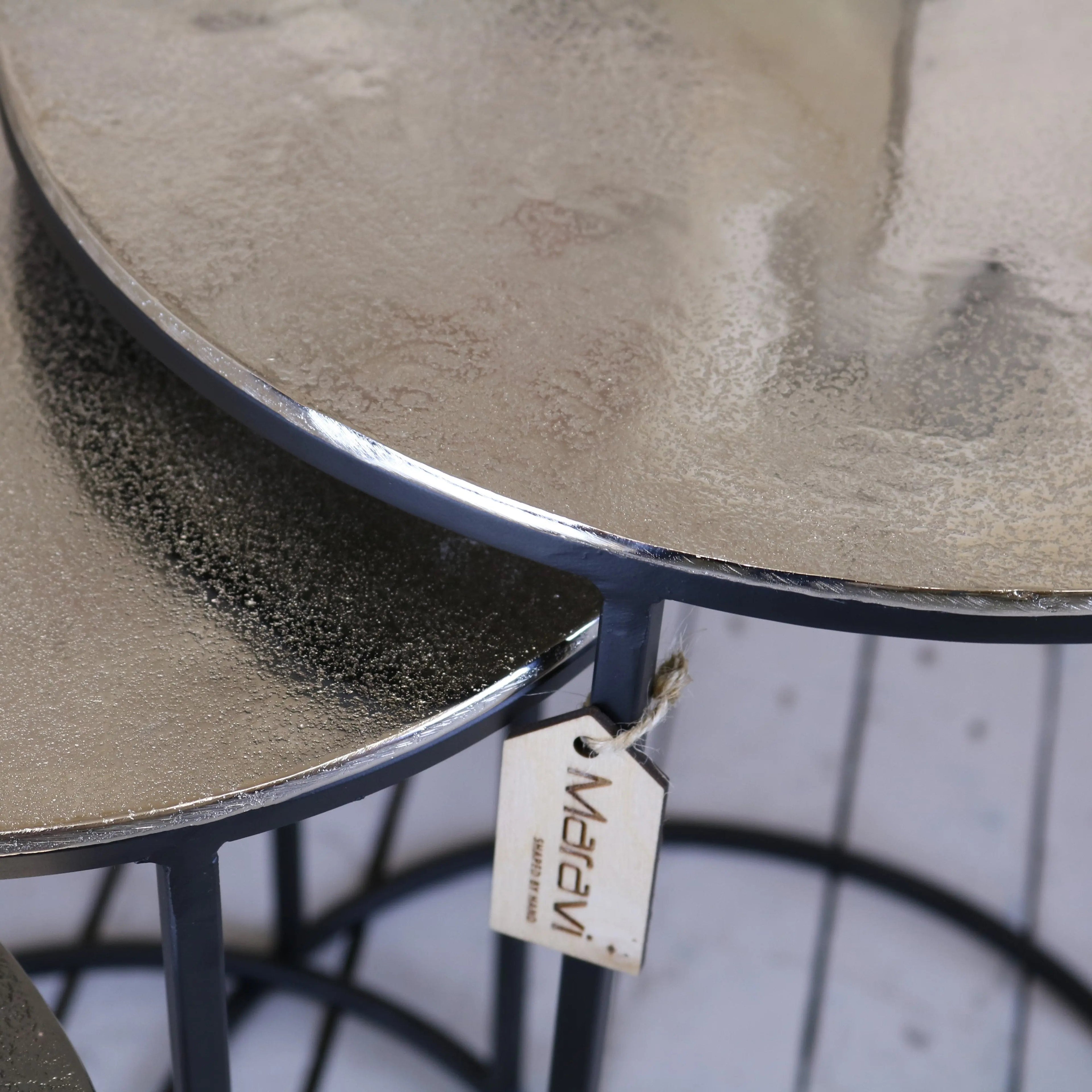 Karari Silver Round Nesting Side Tables