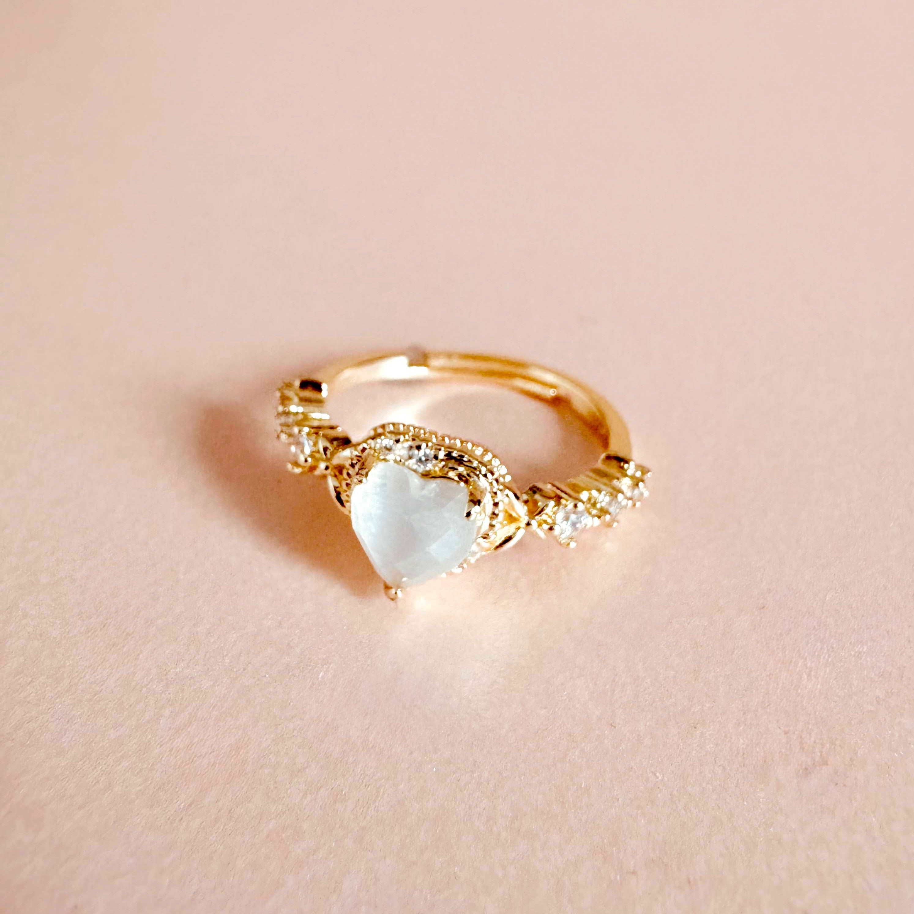 Valentina Vintage Inspired Adjustable Heart Ring