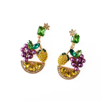Valee Tropical Fruit Statement Crystal Drop Earrings