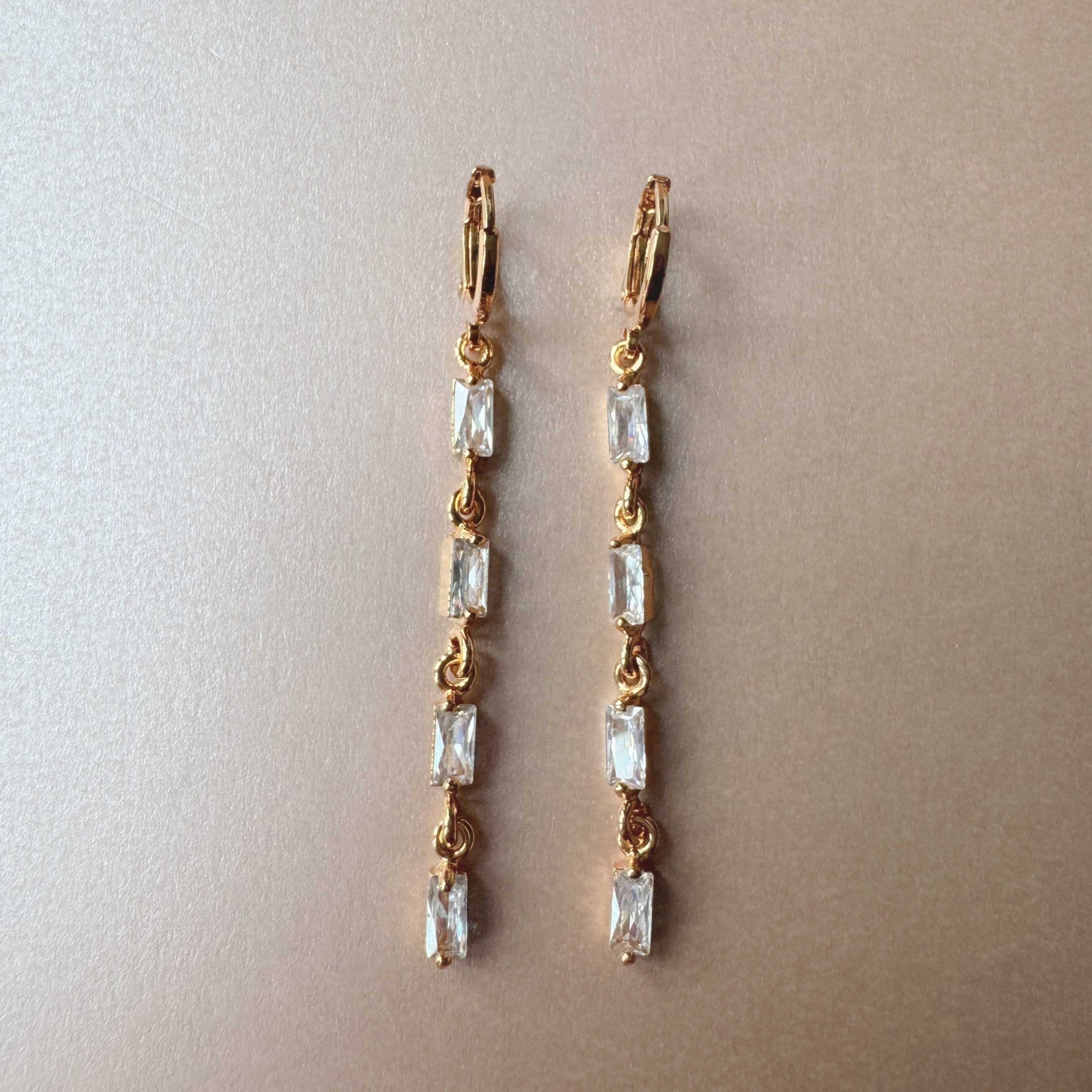 Gina Gold Crystal Drop Earrings