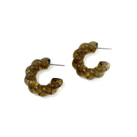 Kiki Khaki Acrylic Twist Earrings