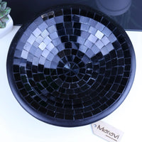Salola Black Glass Mosaic Bowl - Handcrafted Elegance for Your Home