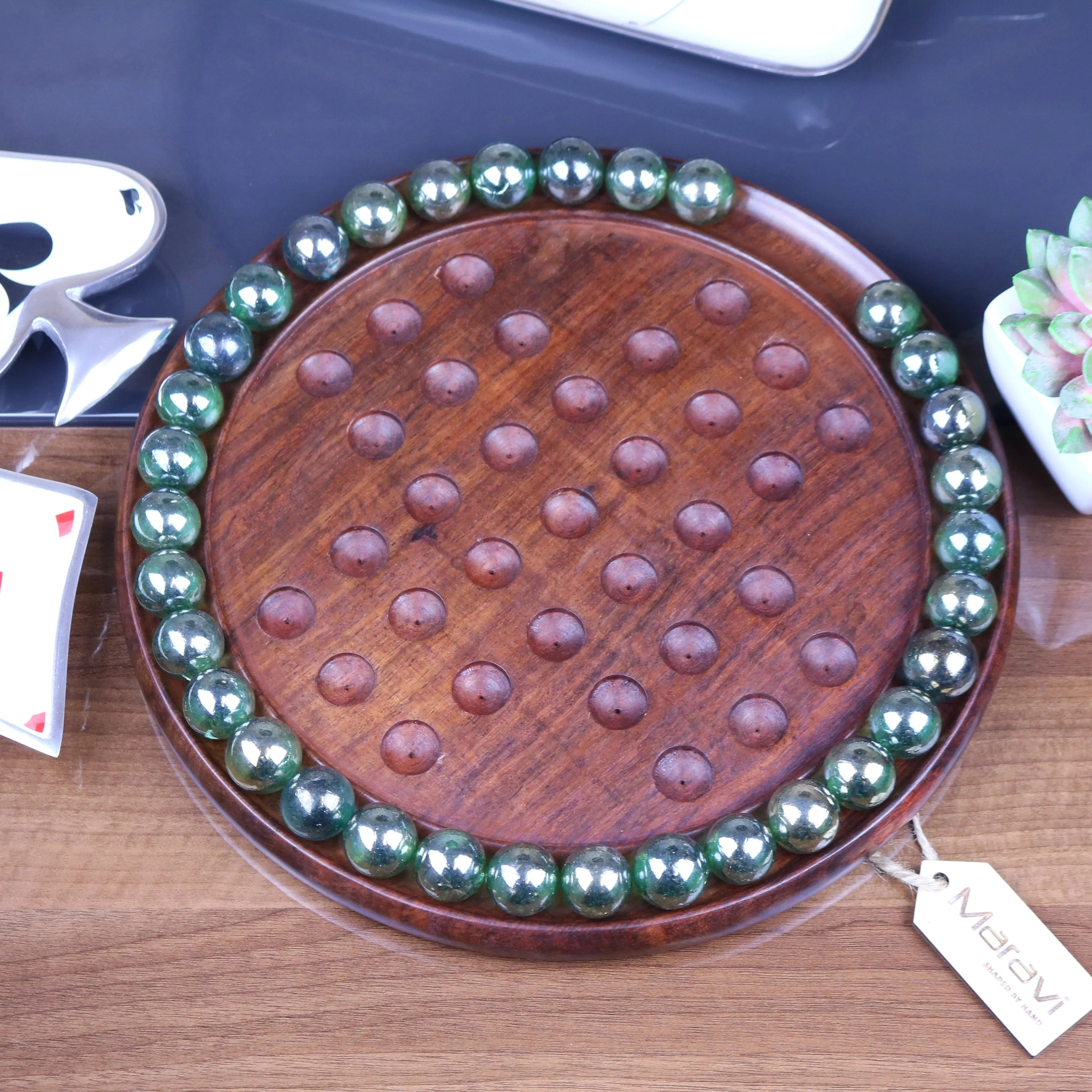 Dinod Large Wooden Solitaire Game Set