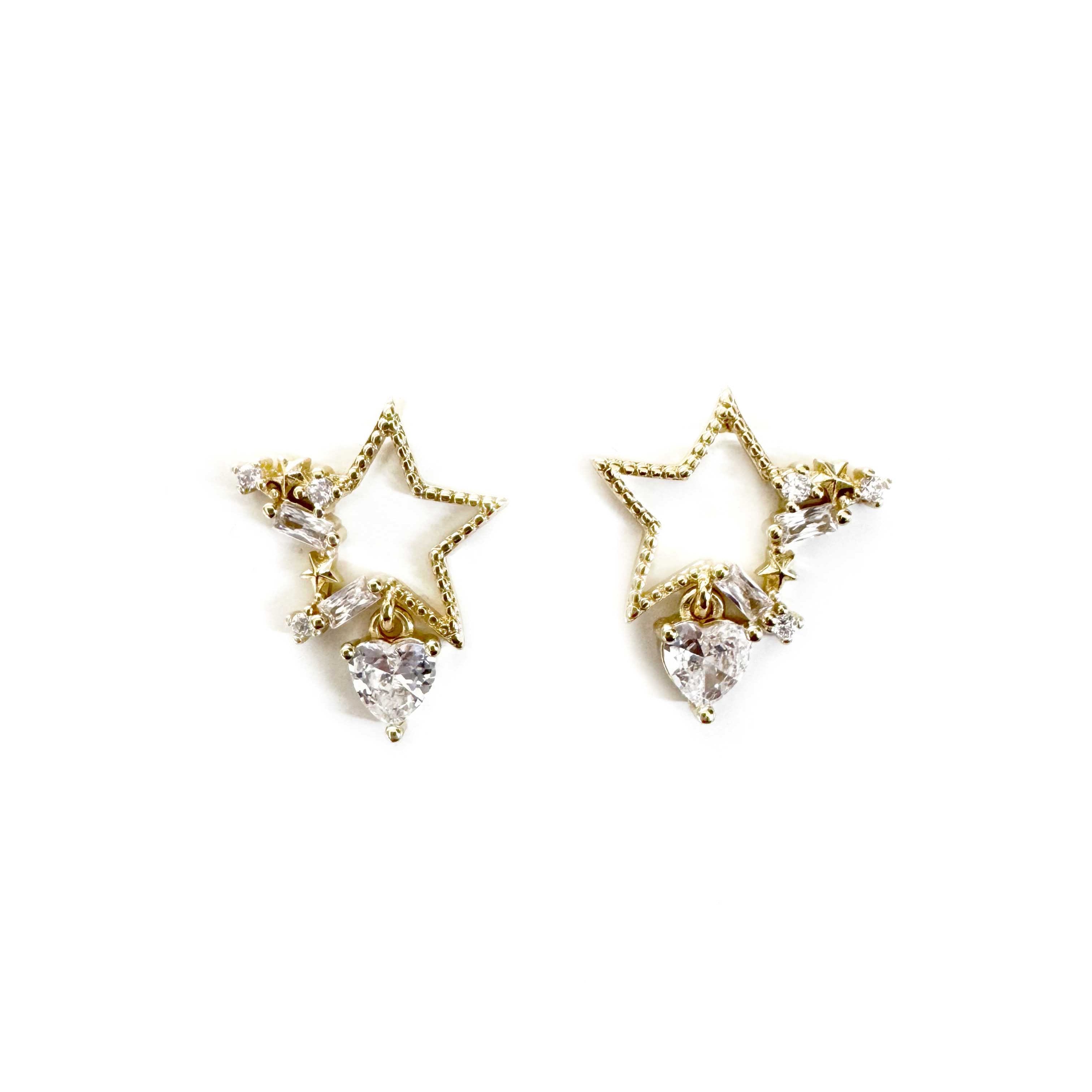 Stellina Hollow Jewelled Star Earrings