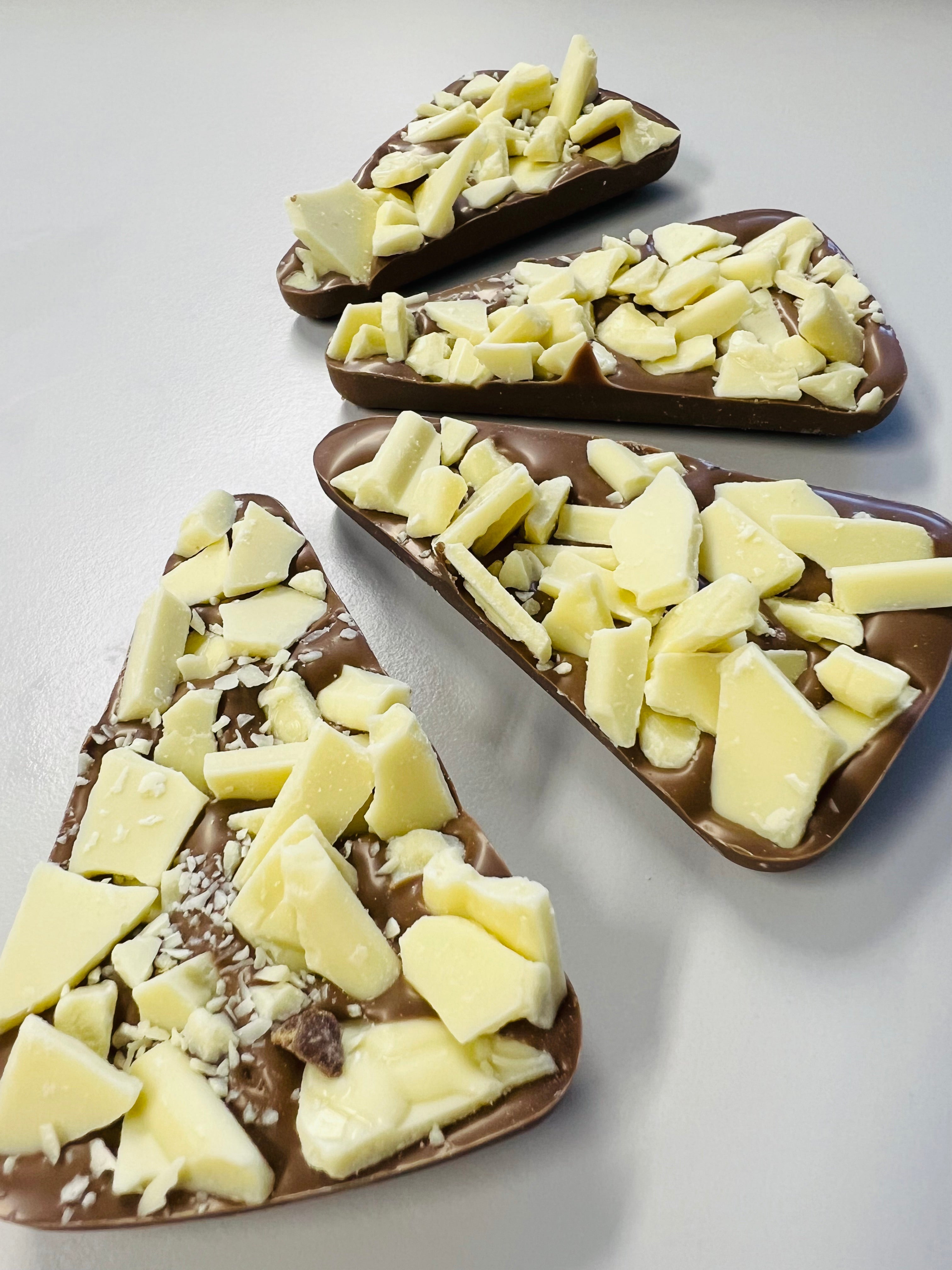 White & Milk Chocolate Pizza Slice