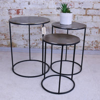 Karari Gold Metal Round Nest of Tables
