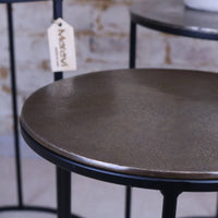 Karari Gold Metal Round Nest of Tables
