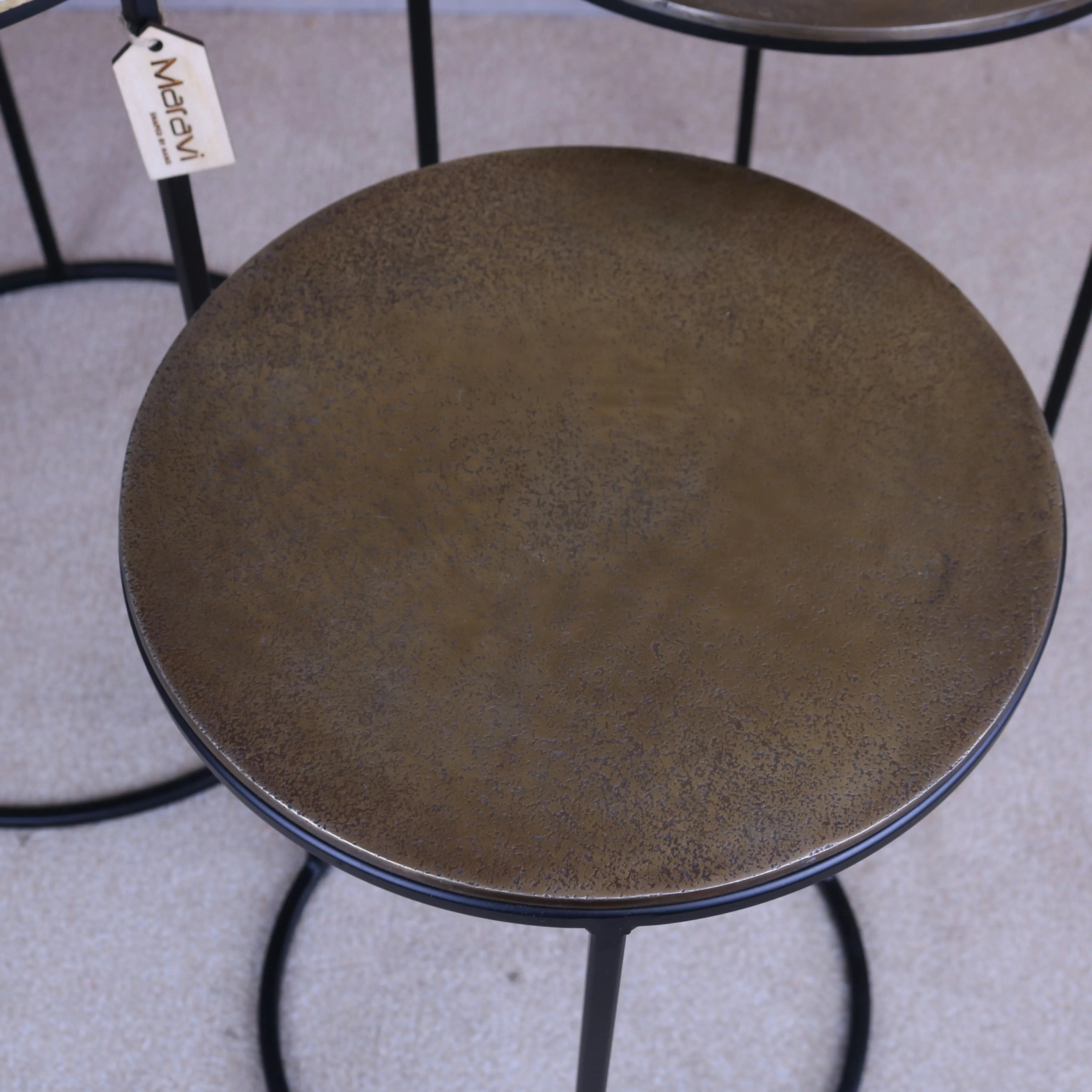 Karari Gold Metal Round Nest of Tables