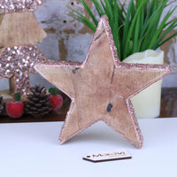 Lovell Christmas Wooden Decoration Star Copper Jewel Design