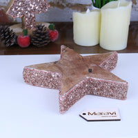 Lovell Christmas Wooden Decoration Star Copper Jewel Design
