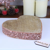 Lovell Heart-Shaped Wooden Christmas Decoration with Copper Jewel Accents