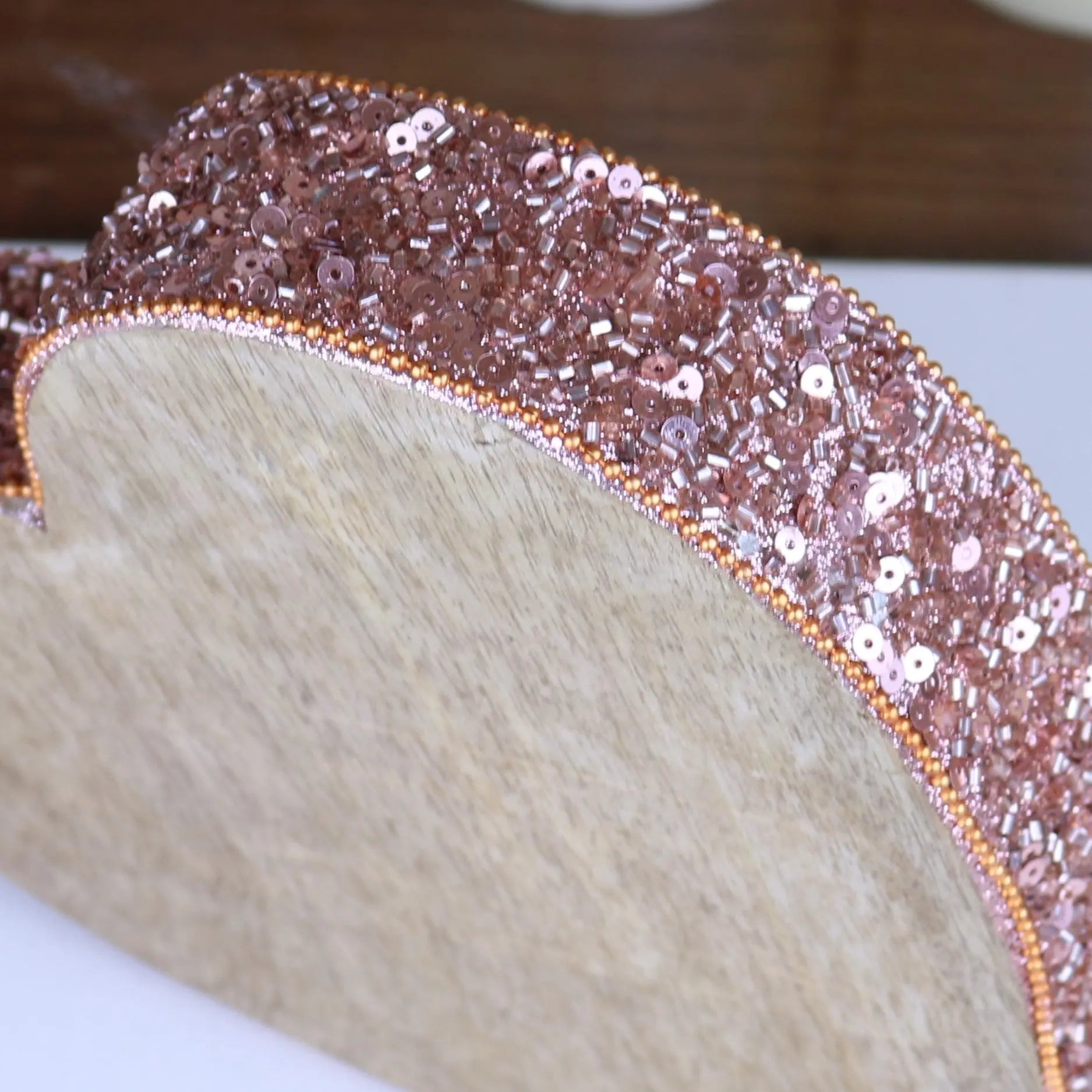 Lovell Christmas Wooden Decoration Heart Shape Copper Jewel Design