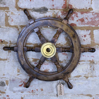 Naav Natural Mango Wood Nautical Ships Wheel