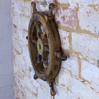 Naav Natural Mango Wood Nautical Ships Wheel