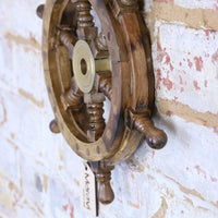 Naav Natural Mango Wood Nautical Ships Wheel
