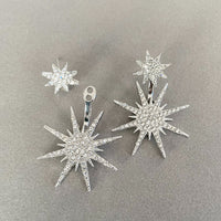 Aura Crystal Silver Starburst Earrings