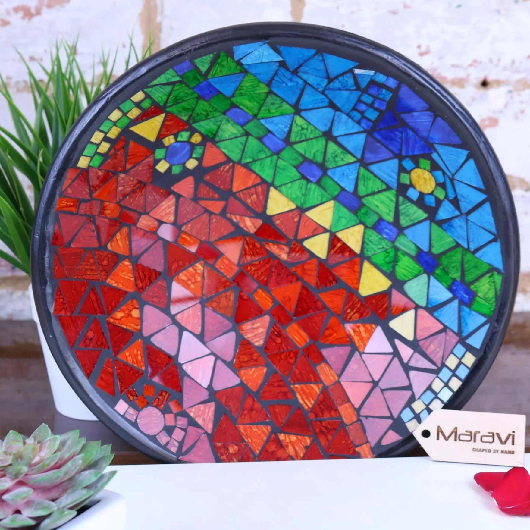 Rania Large Mosaic Bowl Rainbow Multicolour 30cm