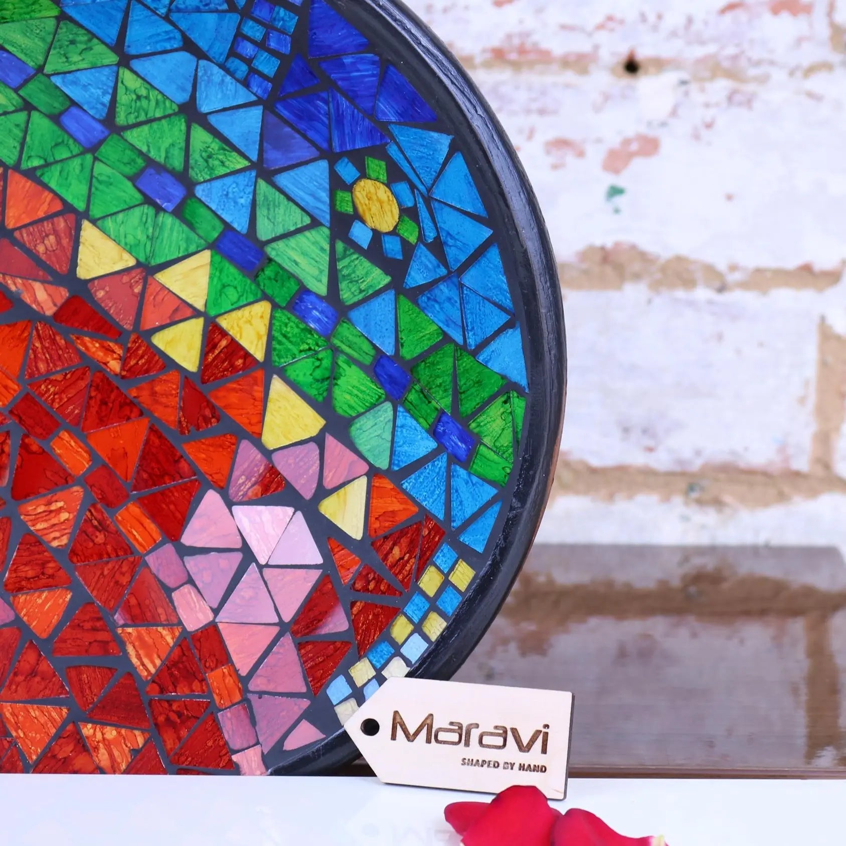 Rania Large Mosaic Bowl Rainbow Multicolour 30cm